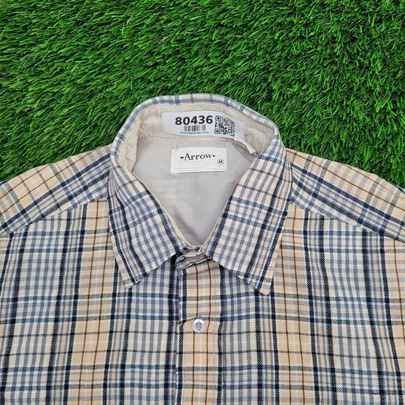 Vintage 90s Arrow Western Button Shirt Medium 21x28 Plaid - Picture 9 of 12